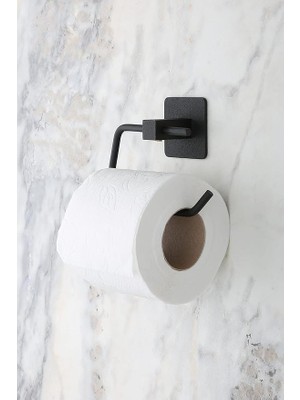 Renas Store Yapışkanlı Tuvalet Kağıdı Askısı,siyah, Metal,tuvalet Kağıdı Tutucu (Wc.k.tutucu)