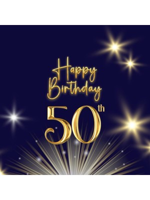 Renas Store 50TH Birthday Guestbook, Dark Blue Cover, Birthday Party, Gold Lettering, Glitter, Suitable For Polaroid Photos. And There Is A Page To Write The ... Size 8.5 x 8.5 Inches, Totaling 120 Pages.