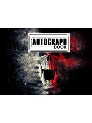 Renas Store Autograph Book: Demon Skull Cover | Memory Book, Signature Celebrity Memorabilia Album Gift, Size 8.25" x 6" By Konstanze Schilling