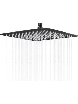 Renas Store Fause Tepe Duş Başlığı Kare Slim 304 Metal 25X25 cm (Mat Siyah)