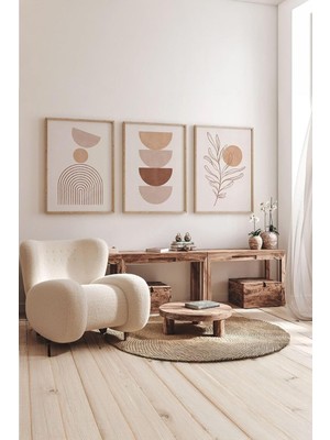 Renas Store Artavessa Gerçek Ahşap Çerçeveli 3 Parça 3D Poster Tablo Seti - 3DARTSOHOSET44-3348