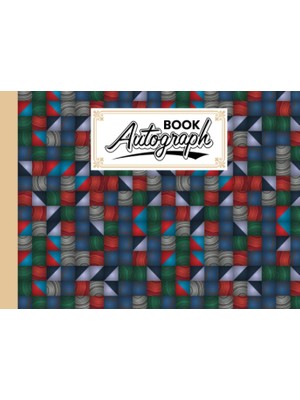 Renas Store Autograph Book: Squares Cover | Memory Book, Signature Celebrity Memorabilia Album Gift, Size 8.25" x 6" By Rosina Ford
