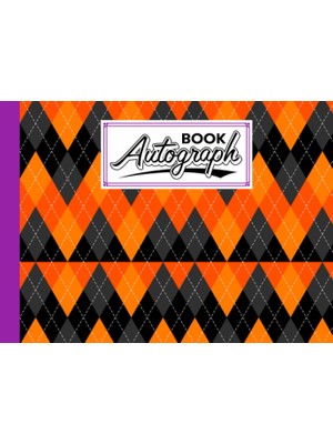 Renas Store Autograph Book: Rhombuses Cover | Memory Book, Signature Celebrity Memorabilia Album Gift, Size 8.25" x 6" By Mary Folan