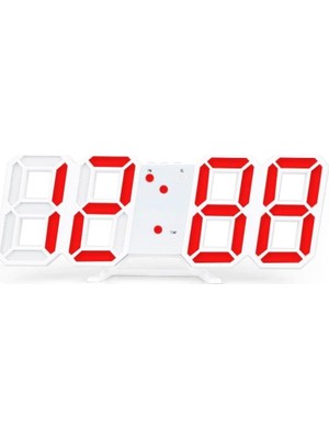 Renas Store Valkyrie Kırmızı LED Dijital Dekoratif Masa Veya Duvar Saati