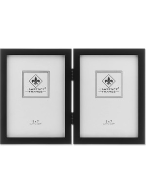 Renas Store Lawrence Frames Menteşeli Çift Siyah Ahşap Resim Çerçevesi, Galeri Koleksiyonu, 15 x 17 cm