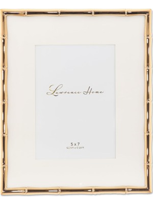 Renas Store Lawrence Frames Bambu Tasarımlı Metal Çerçeve, 8X10, Mat 5x7, Altın