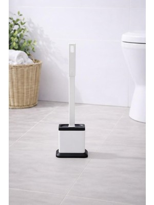 Renas Store Sas Haus Silikon Tuvalet Fırçası Pratik Silikon Wc Klozet Fırçası Kare Beyaz S-220