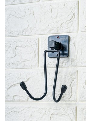 Renas Store Buffer Kendiliğinden Yapışkanlı Siyah Paslanmaz Metal Bornoz ve Havlu Askılığı