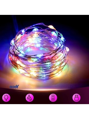 MarkEntegra Dekoratif 300 LED Perde Işık, 3x3 Metre, Kumandalı, Çok Renkli