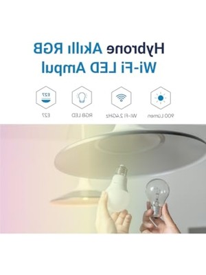 MarkEntegra Akıllı Wi-Fi Ampul - 16 Milyon Renk Seçeneği, 900 Lümen, E27 Duy