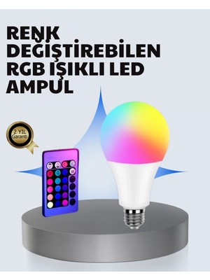Hace Bazaar A Kalite 2025 Rgb LED Ampul Uzaktan Kumandalı 16 Renkli Lamba