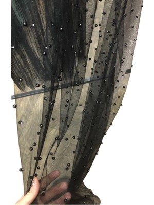80 cm Gelin Duvak, Inci Kumaş Gelinlik Duvağı, Incili Gelin Duvak, Inci Duvak, Gelin Boncuk Duvak 80 x 150