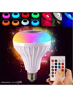 MarkEntegra Bluetooth Hoparlörlü Renkli LED Ampul, Mp3 Çalar Özelliği