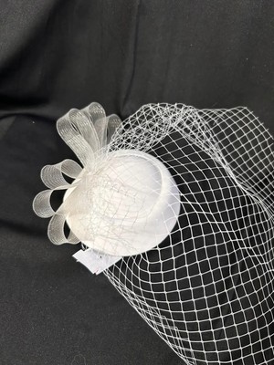 Nikâh Şapkası Beyaz Fascinator El Yapımı Vualet Vintage Vualet Gelin Şapkası Nikâh Şapkası Fascinator Kadın Saç Aksesuarı Kokteyl Parti Nişan Söz Kına Şapkası