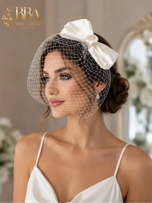 Lüks Vualet Nikâh Şapkası Gelin Şapkası Fascinator Fiyonk Şapkası Kadın Saç Aksesuarı Nikâh Şapkası Fiyonk Nikâh Şapka