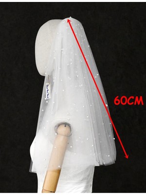 Incili Gelin Kolluk+ Incil Gelin Duvak 80 cm Inci Gelin Duvak Gelin Uzun Duvak 60
