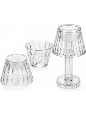 Shopwave 24 Adet Kristal Damlalı Mumluk - Masa Lamba Abajur Mini Pilli (5047)