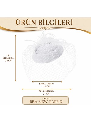 Gösterişli Beyaz Vualet Nikâh Şapkası Gelin Şapkası Fascinator Kokteyl Şapkası Kadın Saç Aksesuarı Düğün Nişan Söz Kına Parti Mezuniyet Yılbaşı Davet