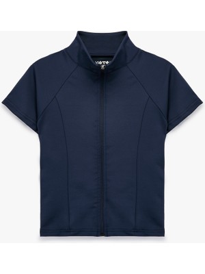Koton Slim Fit Kolsuz Dik Yaka Fermuarlı Spor Tişört