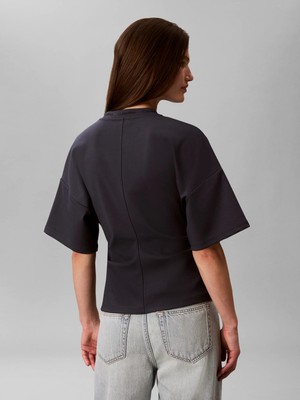 Calvin Klein Kadın / Kız Lacivert Calvin Klein Ss Logo Neck Detaıl, Cge Lacivert Kadın T-Shirt