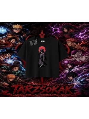 Tarzsokak Madara Uchiha Naruto Anime Karakteri Kadın Crop Tişört Beyaz