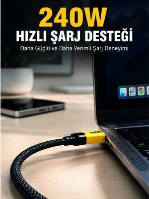 Shopwave 240W 3'ü 1 Arada Hızlı Şarj Kablosu USB Type-C Lightning Micro USB