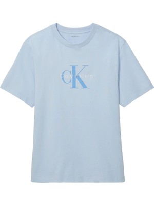 Calvin Klein Erkek Mavi Calvin Klein Ss Hero Monologo Tee, C1O, M Mavi Erkek T-Shirt