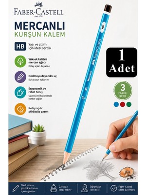 Artlantis Siyah Kurşun Kalem Mercanlı 1 Adet Faber Castell Mercanlı Kurşun Tahta Kalem Hb Orta Dereceli Öğrenci Kalemi Okul