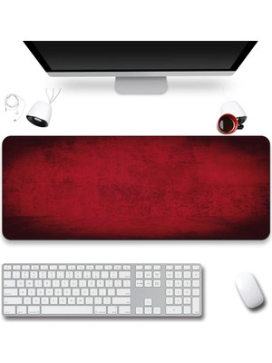 Sonictouch Klavye Mousepad 40X90CM Dikişsiz Pürüzsüz Sıvı Geçirmez Kaymaz Taban Kızıl Doku