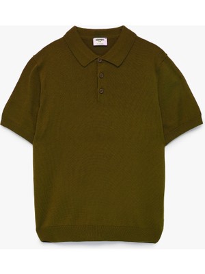 Koton Düğmeli Standart Boy Kısa Kollu Polo Yaka Triko Tişört