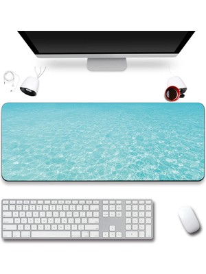Sonictouch Klavye Mousepad 40X90CM Dikişsiz Pürüzsüz Sıvı Geçirmez Kaymaz Taban Mavi Huzur