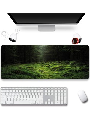 Sonictouch Klavye Mousepad 40X90CM Dikişsiz Pürüzsüz Sıvı Geçirmez Kaymaz Taban Yosun Vadisi
