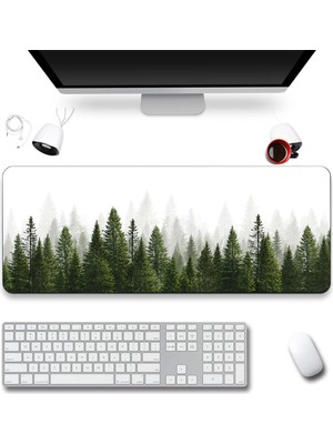Sonictouch Klavye Mousepad 40X90CM Dikişsiz Pürüzsüz Sıvı Geçirmez Kaymaz Taban Sisli Çamlar