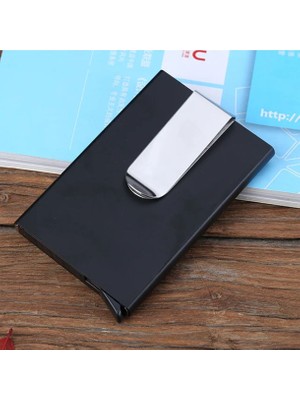 Boldy Alüminyum Kartlık - Para Klipsli Otomatik Kartlık - Mekanizmalı Kartlık - Metal Slim Kartlık - Mekanizmalı Kredi Kartlığı - Otomatik Klipsli Kartlık