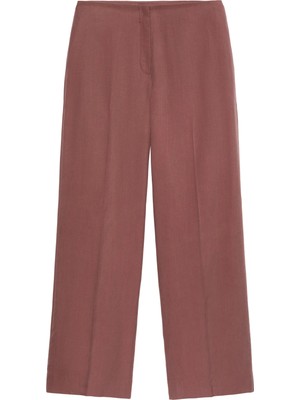 Calvin Klein Kadın / Kız Kahverengi Calvin Klein Lınen Dressy Pant, 41J, Sh, 4 Kahverengi Kadın Pantolon