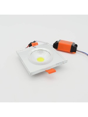 Sunlight Sıva Altı Kare Camlı LED Spot Armatür 10W Gün Işığı Gün Işığı