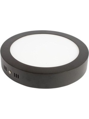 CT-5235 18 Watt Sıva Üstü Yuvarlak Siyah Kasa LED Panel Armatür 6400K Beyaz