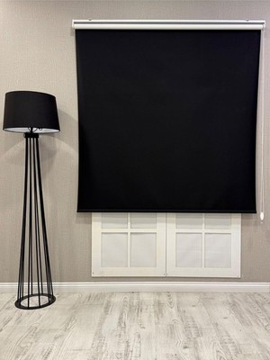 %100 Işık Geçirmez Blackout Stor Perde, Siyah, 60 x 200