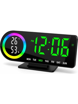 Akıllı Dijital Neon LED Li Başucu Saati - Masa Saati - Neon Renkli, Modern ve Fonksiyonel! (Alarm