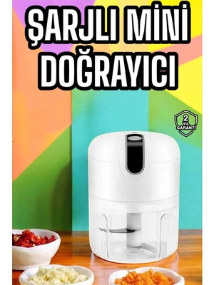 Burada Bulabilirsin Şarjlı Portatif Doğrayıcı Mini Pratik Rondo El Doğrayıcı Üç Bıçaklı Çelik Bıçaklı