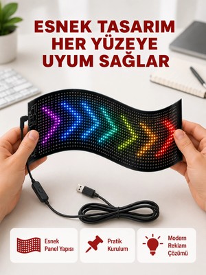 İlk El Grup USB Destekli LED Mağaza Tabelası – Renkli Rgb Kayan Yazı Paneli