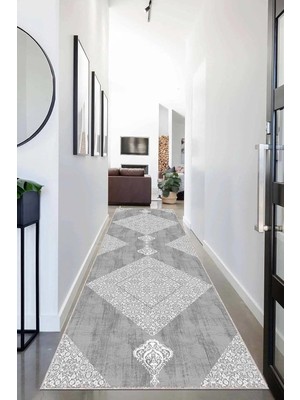 Pelangi Geometrik Karo Desenli Dijital Baskı Yıkanabilir Kaymaz Taban Modern Salon Halısı ve Yol