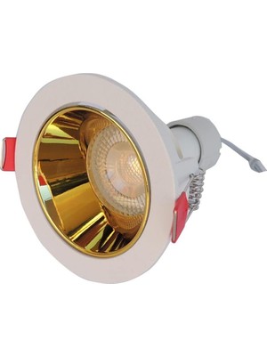 Beyaz Altın Sıva Altı Spot Cob LED Armatür GU10 5W Beyaz Işıklı