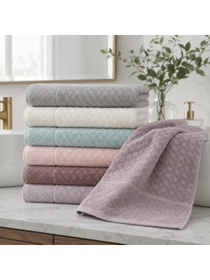 Gonca Kristal Desenli Renkli Havlu 50X90 cm 6’lı Set %100 Pamuk