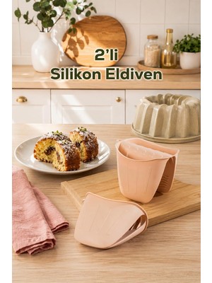 33006-1 Silikon 2li Fırın Eldiveni Isı Yalıtımlı Mikrodalga Fırın Tencere Tepsi Tutacağı K
