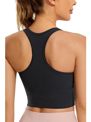 Kadın Racerback Running Yoga Egzersiz Fitness Spor Sütyen CRS004 Siyah M