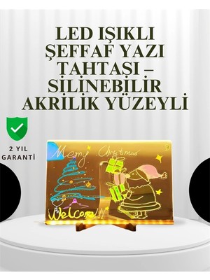 Tech Butiq Dekoratif LED Yazı Tahtası – Silinebilir, Neon Kalemli, Planlama ve Hatırlatma Için Ideal