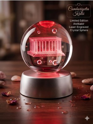 Cam Hologram LED Işıklı Küre, Sevgiliye ve Doğum Gününe Özel Hediyelik Dekoratif Kristal Kü