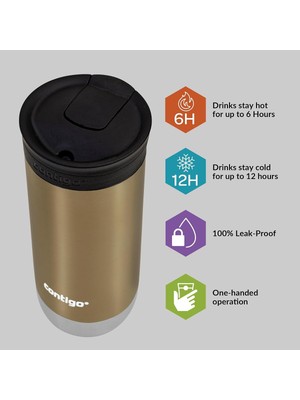 Huron Pro Snapseal Termos Bardak 470 ml Kahverengi
