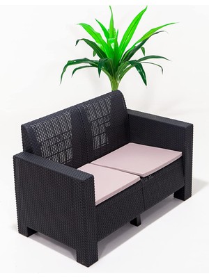 Aksu 2'li Bahçe&balkon Koltuk/antrasit